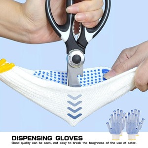 Guantes DE SEGURIDAD anticorte hechos en Pakistán, cuero de poliéster de algodón PVC punteado de un solo lado para trabajos de construcción y cuidado de las manos - Product Image 4