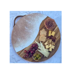Juego de tabla de cortar de madera y resina personalizada de fábrica con ranura para jugo, tabla para picar queso, accesorios de cocina, calidad increíble - Product Image 5