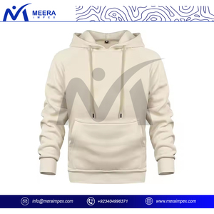 Vente en gros Nouveau design de pulls à capuche pour hommes de couleur beige solide, sweat à capuche respirant de haute qualité en tissu 100% coton de grande taille pour hommes - Product Image 2