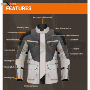 Blousons de moto en toile à capuche, coque en cuir, coupe ajustée, imperméables et coupe-vent, équipement de moto pour homme et femme, protection pour l'hiver - Product Image 3