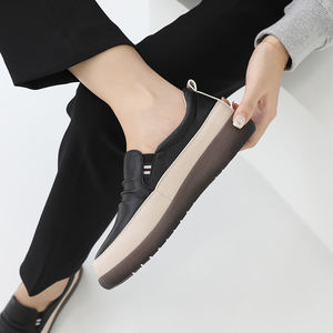 [JSHOE] Zapatos Mocasines Básicos Sin Cordones de Piel de Vacuno para Mujer Plataforma de 3.5cm Zapatos Casuales Ligeros y Cómodos para Caminar - Product Image 5