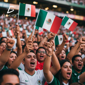 ธงชาติเม็กซิโกขนาด 30x45 ซม. ผลิตจากผ้าซาตินไนลอนโพลีเอสเตอร์ที่ทนทาน พร้อมเสาพลาสติกนุ่ม หัวเสาสีทอง และเทคนิคการพิมพ์สีทอง - Product Image 2