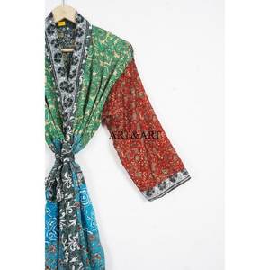 Unique Handmade Vintage Japanese Silk <b>Kimono</b> Robe <b>Women</b> Bohemian Long Summer Elegant Bikini Cover - Product Image 3