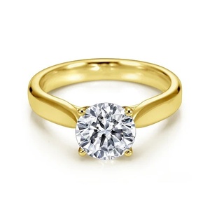 Anillo de compromiso de diamante de corte redondo cultivado en laboratorio, anillo de regalo de lujo de moda de oro y plata de ley 925 para mujer, certificado IGI - Product Image 1
