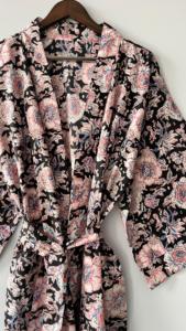 เสื้อคลุมกิโมโนผ้าคอตตอนแท้สำหรับผู้หญิงเสื้อคลุมกันความร้อนผ้าฝ้ายทอ100% - Product Image 4