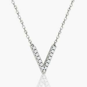 Collier pendentif en argent 925 V ARTICAL Moissanite plaqué rhodium Bijoux pour femmes - Product Image 2