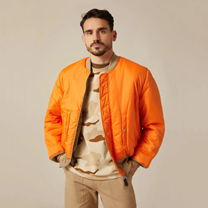 Veste décontractée coupe-vent pour homme, collection automne-hiver 2026, à manches longues, style bomber, avec broderie décorative pour toile de travail - Product Image 3