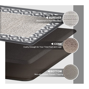 Tapis de protection de sol moderne en cuir PVC antidérapant et anti-fatigue, avec base en caoutchouc SBR, facile à nettoyer, imperméable et amorti - Product Image 5