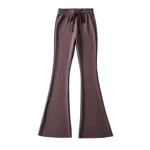 Pantalones Deportivos Holgados de Algodón Transpirable para Mujer, Color Sólido, Cintura Alta con Cordón, Estilo Jogger con Pierna Recta - Product Image 3