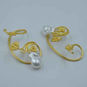 Latest Fashion Handmade Gold Plated Brass Mop Stone <b>Stud</b> Earrings Women's Jewelry M I CREATIONS Classic gold plated - Product Image 3
