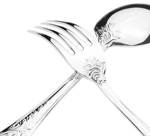 Ensemble de couverts écologiques en acier inoxydable avec manches ondulés pour un confort de repas amélioré et une esthétique raffinée pour les fêtes - Product Image 3