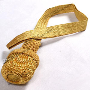 Vente en gros de nœuds de sabre de cérémonie tricotés à la main avec du matériel en or métallique et des nœuds d'épée croisés noirs et de fil métallique pour PC - Product Image 3