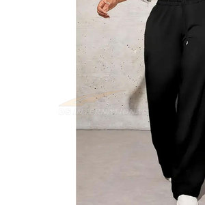 Combinaisons pour femmes sur mesure, coupe régulière, pantalons de jogging décontractés, vêtements de rue, pantalons de détente, bas tendance, devant plat, salle de sport à domicile - Product Image 6