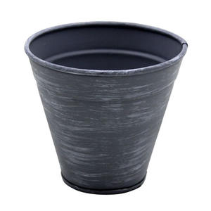 Jardinière ronde en fer lavage gris utilisée pour les fêtes de mariage intérieures et extérieures Jardinières Empotage Conteneurs décoratifs Pots de jardin Fournitures - Product Image 2