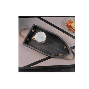 Handmade Art Deco Design for Mango Wood Serving Tray with Handle for Ramadan Wedding or Diwali <b>Decorative</b> Purpose - Product Image 6