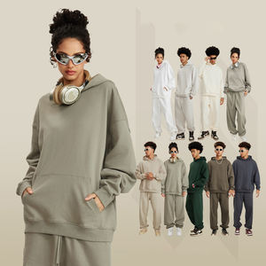 Fabricant de sweats à capuche H5414 personnalisé de haute qualité doublure en éponge française sweats à capuche sans ficelle sweats à capuche unisexes surdimensionnés - Product Image 1