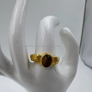 Anillo de racimo delicado de Latón chapado en oro al mejor precio, anillos de moda de boda resistentes al deslustre hipoalergénicos para mujer de estilo clásico - Product Image 1