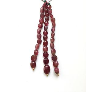 ลูกปัดทัวร์มาลีนสีชมพูธรรมชาติ ขัดเรียบ 3 เส้น สำหรับทำเครื่องประดับอัญมณ์ - Product Image 2