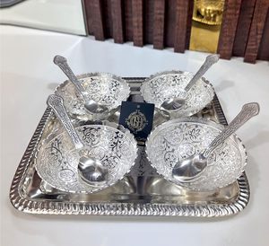 Ensemble de bols polis miroir avec plateau et cuillère pour fête et décoration d'intérieur Cadeau de fruits secs Prix - Product Image 4