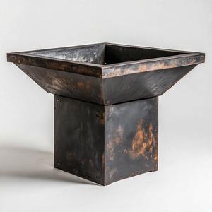 VintageInferno Modern Iron Firepit Pared decorativa perforada para jardín al aire libre Patio Calefacción Quema de madera Decoración de camping - Product Image 3