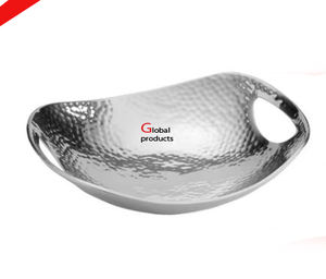 Bol de service décoratif de nourriture et de salade de table de forme ronde d'aspect martelé pour le restaurant et le bar d'hôtel - Product Image 3