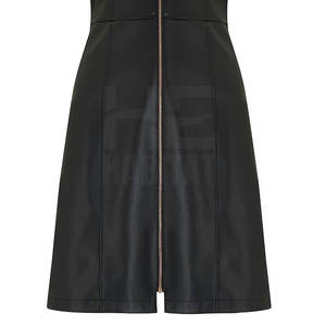 Vestido de Cuero Moderno para Mujer, Cuello Camisero, Cintura Ajustable, Vestido de Cuero Elegante y Ajustado - Product Image 4