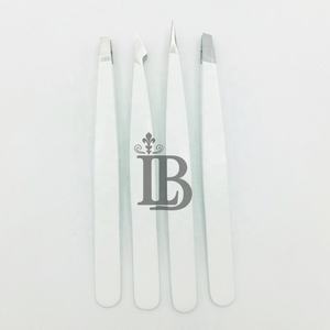 Pinzas de Cejas de Alta Calidad, Pinzas de Cejas Blancas de Visón, Juego de Pinzas Rectas y Inclinadas de Acero Inoxidable, Pinzas con Logotipo de Alta Demanda - Product Image 1