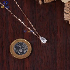Labstone 1.09 TDW Pendentif en or rose avec diamant taille poire Bijoux en diamant de qualité EF VS - Product Image 5