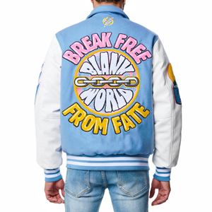 Veste universitaire unisexe haut de gamme de qualité supérieure, manches en cuir, logo personnalisé, chenille, baseball, collège, stand, écologique - Product Image 4