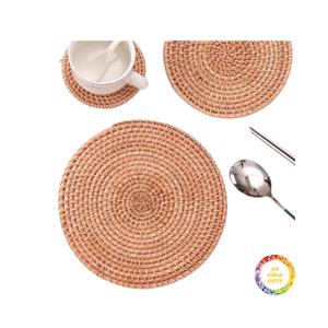 Plato de Carga de Ratán Hecho a Mano de Alta Calidad para Decoración de Mesa para Comedor de Hotel - Manteles y Almohadillas - Product Image 2