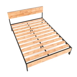 Modern Japanese Solid Wood <b>Double</b>/King <b>Bed</b> with Mango Wood Frame (GN68036) - Product Image 1
