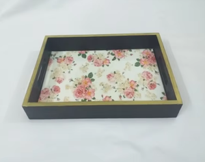 Bandeja de servicio clásica Bandera rusa vintage Esmalte Bebida Decorativo Logotipo personalizado Imprimir Bandejas de servicio elegantes - Product Image 3