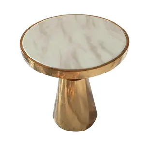 Solid brass with natural marble designing elegant Look center and living room hotel use to serve tea restaurant table For Sale