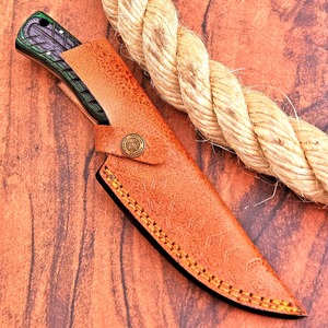 Lame en acier damas forgé sur mesure couteau de chasse survie Bushcraft OEM Support lame fixe couteau de Camping de qualité industrielle - Product Image 5