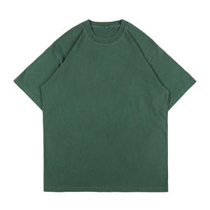 Camiseta lavada con piedra ácida Vintage para hombre directa de fábrica 100% algodón de gran tamaño Fitness cuello redondo estilo de punto desgastado - Product Image 2