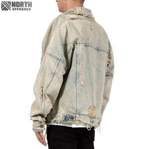 Chaquetas de mezclilla de la mejor calidad al por mayor y chaqueta de mezclilla de manga larga de tela personalizada de buena calidad para hombres-Chaqueta de mezclilla para hombres - Product Image 4