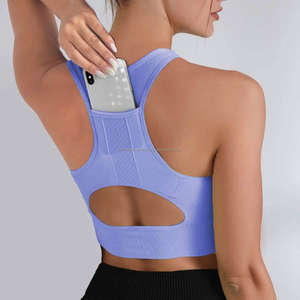 Top Deportivo de Yoga para Mujer, Otoño Invierno, de Secado Rápido, Transpirable, con Bolsillo Antichoque, Sin Costuras, para Correr y Hacer Ejercicio - Product Image 1