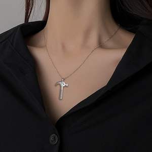 Brother Hammer Construction Tool Urn Necklace for Ashes Laborer Cremation Keepsake Memorial Pendant <b>Jewelry</b> Dad <b>Mom</b> Custom Size - Product Image 5