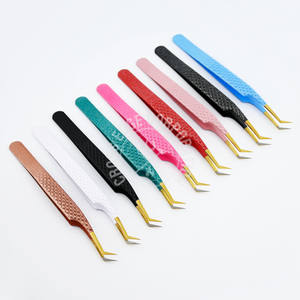 Professional 45 Nano Grip Microfiber Eyelash Extension Tweezers Fiber Tip Nonslip Lash Tool Custom Logo Manufacturer Supplies - Product Image 1