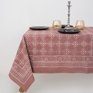 Mantel 100% Algodón con Estampado Dabu, Personalizado, Extra Grande, Decoración del Hogar, Estilo Rústico, para Regalos - Product Image 1