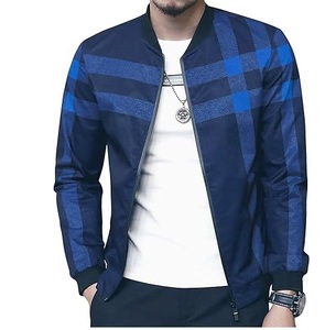 Blousons Bomber pour Hommes avec Design à Carreaux Personnalisé Impression de Haute Qualité 100% Polyester Mode d'Hiver Blousons Bomber pour Hommes Légers Respirants - Product Image 4