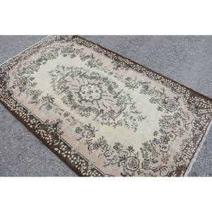 พรมขนแกะตุรกีวินเทจสีน้ำตาล6.8ft 3.9 X ลายปะต่อสีเบจเทคนิคสานแบนสำหรับตกแต่งห้องนั่งเล่นยางขนาด4เมตร - Product Image 4