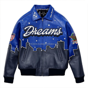 Unisex Heavyweight Leather Letterman <b>Jacket</b> Custom Design Embroidery Sports Streetwear OEM Factory - Product Image 3