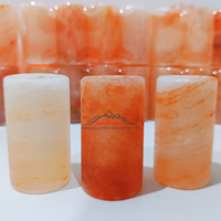 Verres à shot de tequila en sel rose de l'Himalaya naturel, faits à la main par JOBAK, réutilisables, gravés, style Feng Shui, pour margaritas, certifiés ISO
