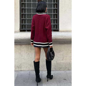 Cárdigan Informal de Punto Trenzado con Patrón de Trenzas-5183 - Product Image 3