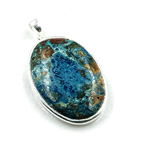 Azurite Gemstone Diamond Pendant Abstract Artistry Sterling Silver 925 Collection de pendentifs de charme uniques - Product Image 2