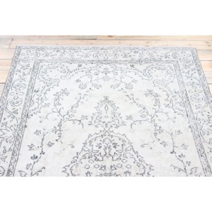 Grand tapis turc vintage 5,3x8,9 pieds, tapis floral gris brun - Product Image 4