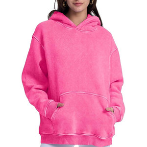 Sudadera con Capucha Unisex de Estilo Urbano Vintage, Holgada, de Gran Peso, de Felpa, Lavada al Ácido, de Poliéster/Algodón Personalizada - Product Image 4