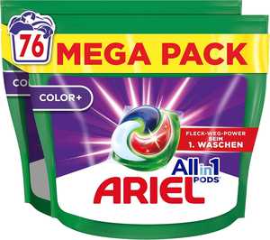 Capsules de lessive liquide jetables Ariel Tout-en-1 pour vêtements, 76 lavages, excellente élimination des taches dès la première lavage, couleur - Product Image 6