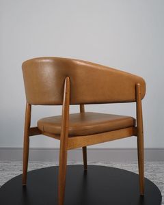 Modern Solid Wood Dining <b>Chair</b> <b>Padded</b> Upholstered Armchair Leisure Seat for Home Hotel Dining Room - Product Image 1